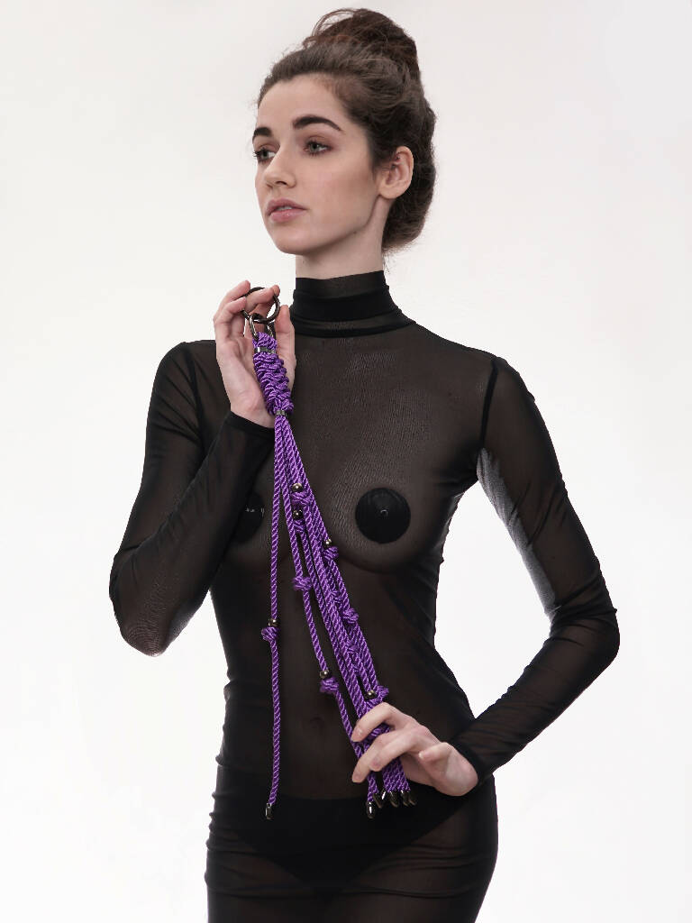 BONDAGE ROPE WITH BEAD & KNOT *BLACK* – Charmskool Shop