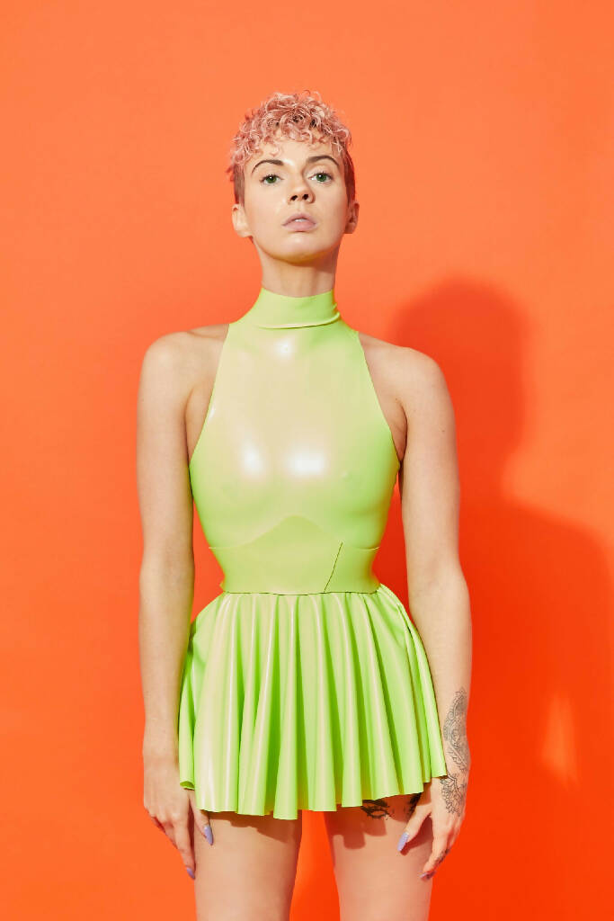 strapless open back dress DOUBLE-CIRCLE LATEX MINI DRESS ( PICK YOUR COLOUR ) – Charmskool Shop
