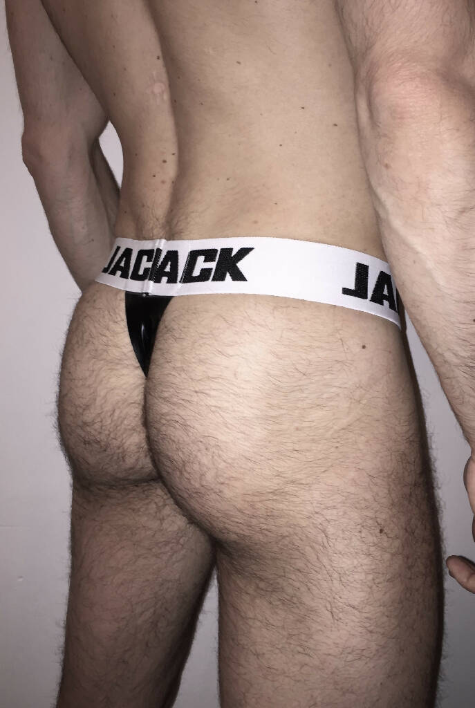 Mens Latex Black Jack Thong – Charmskool Shop