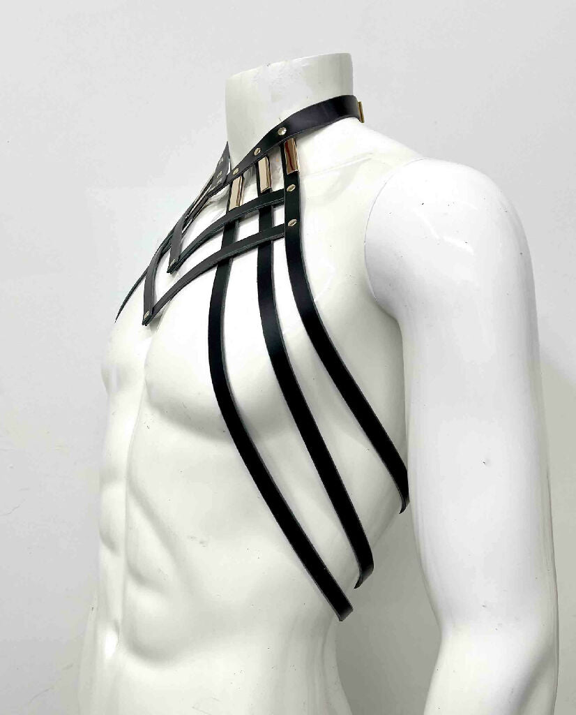 Diedre-Draped-Leather-Neck-Harness-Mens-Gold-3