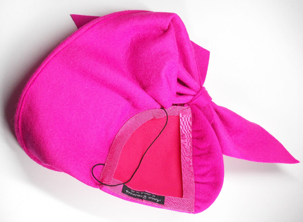 Hot pink 40s bow hat7