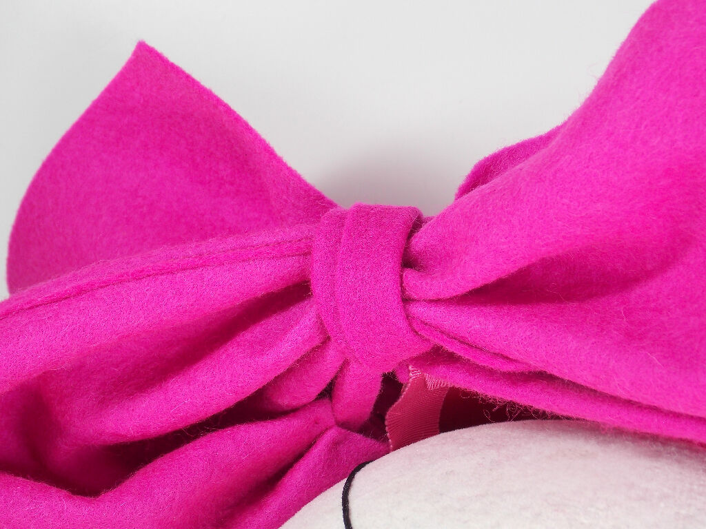 Hot pink 40s bow hat5