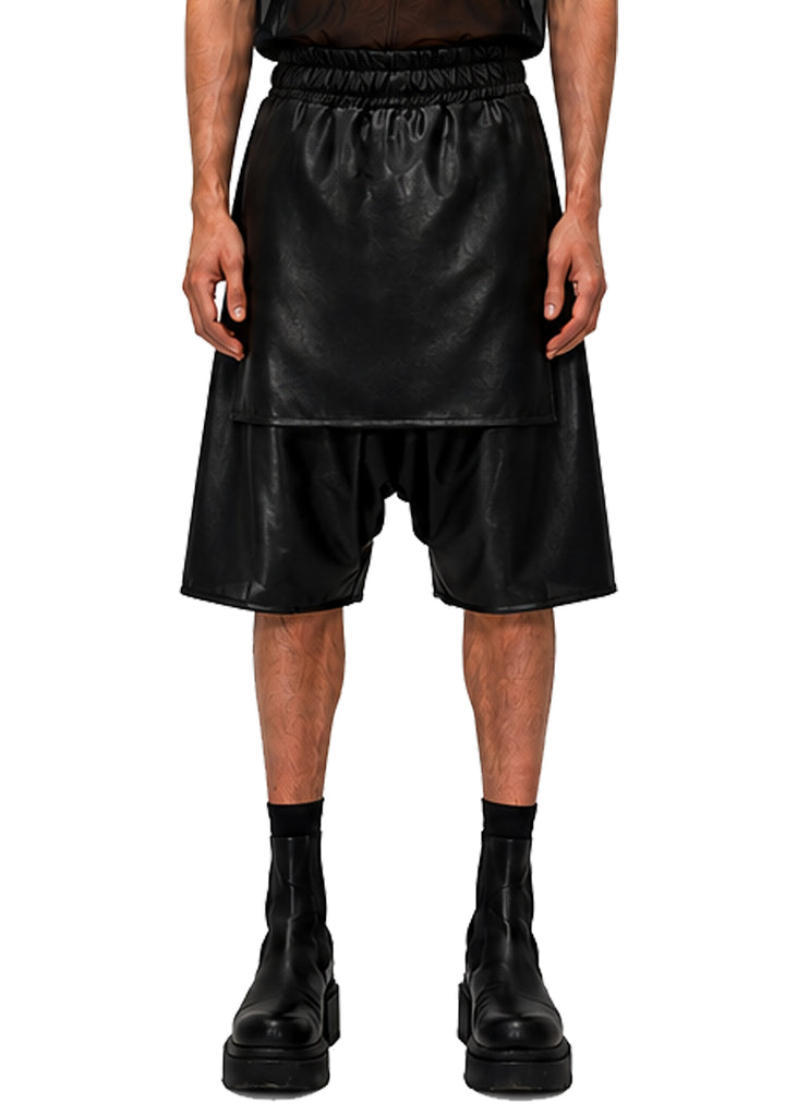 VEGAN LEATHER SAMURAI SHORTS