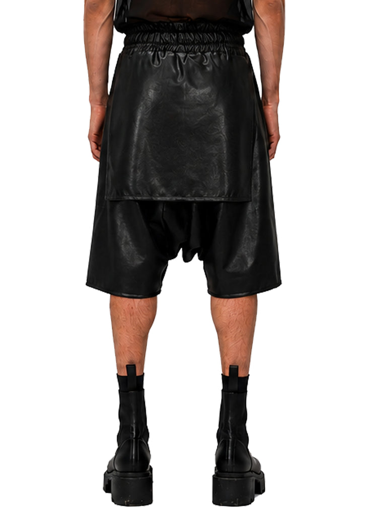 VEGAN LEATHER SAMURAI SHORTS