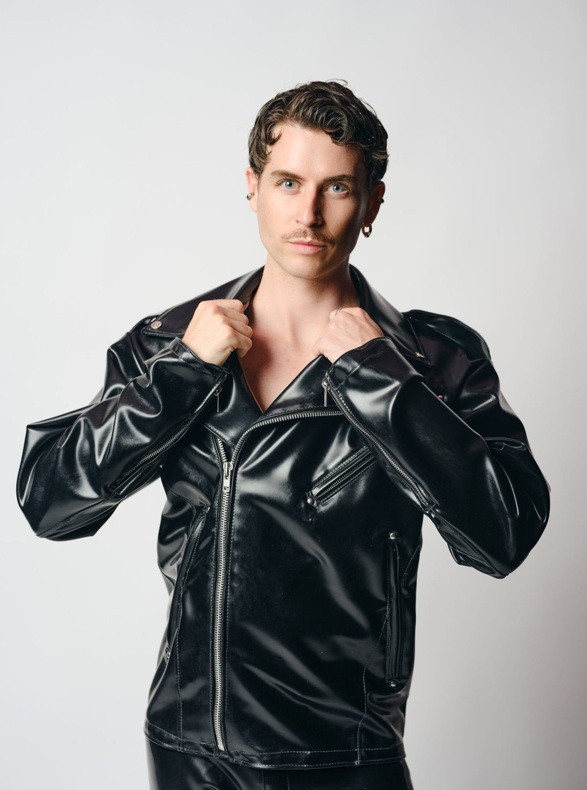 Men's Latex Biker Jacket