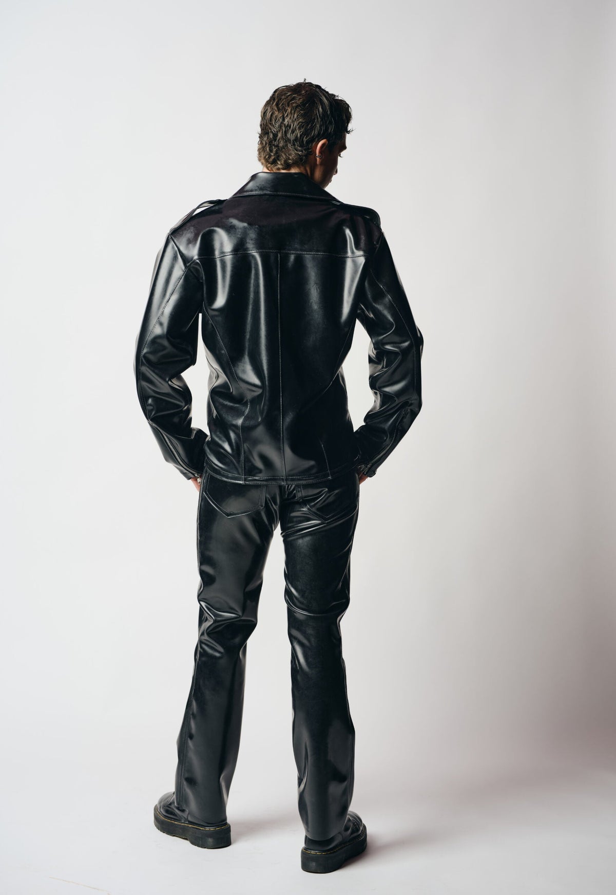 Men's Latex Biker Jacket