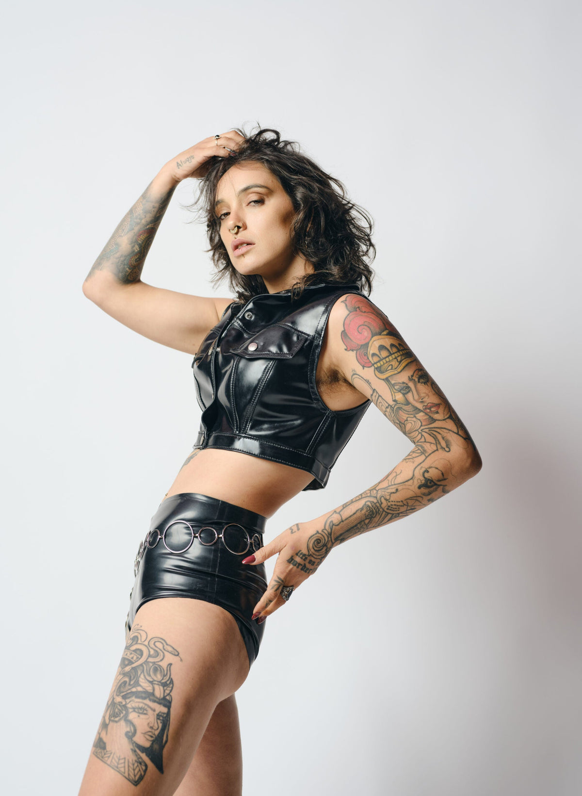 Cropped Levi Latex Waistcoat