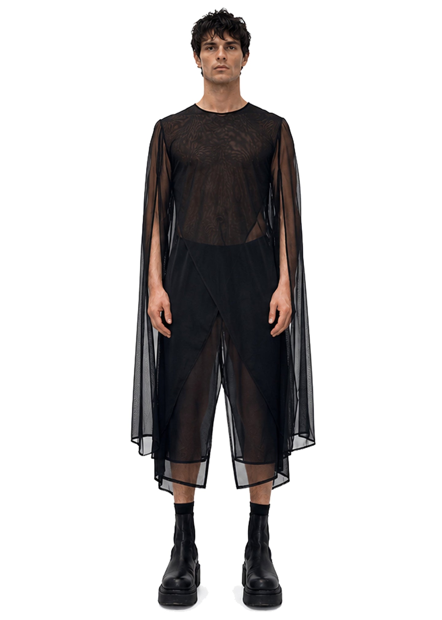 MESH XL SLEEVE SIDE PEAK TOP
