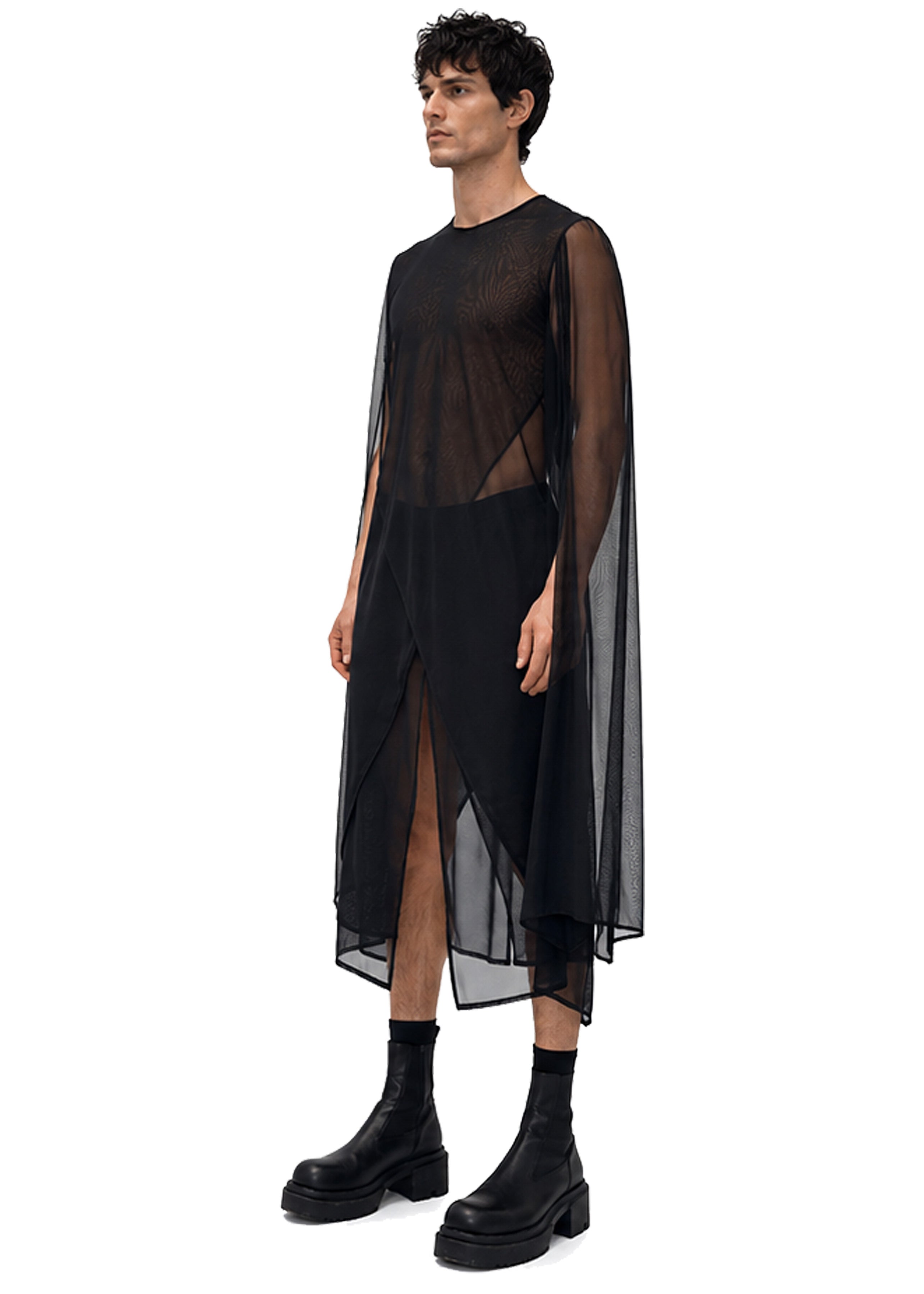 MESH XL SLEEVE SIDE PEAK TOP
