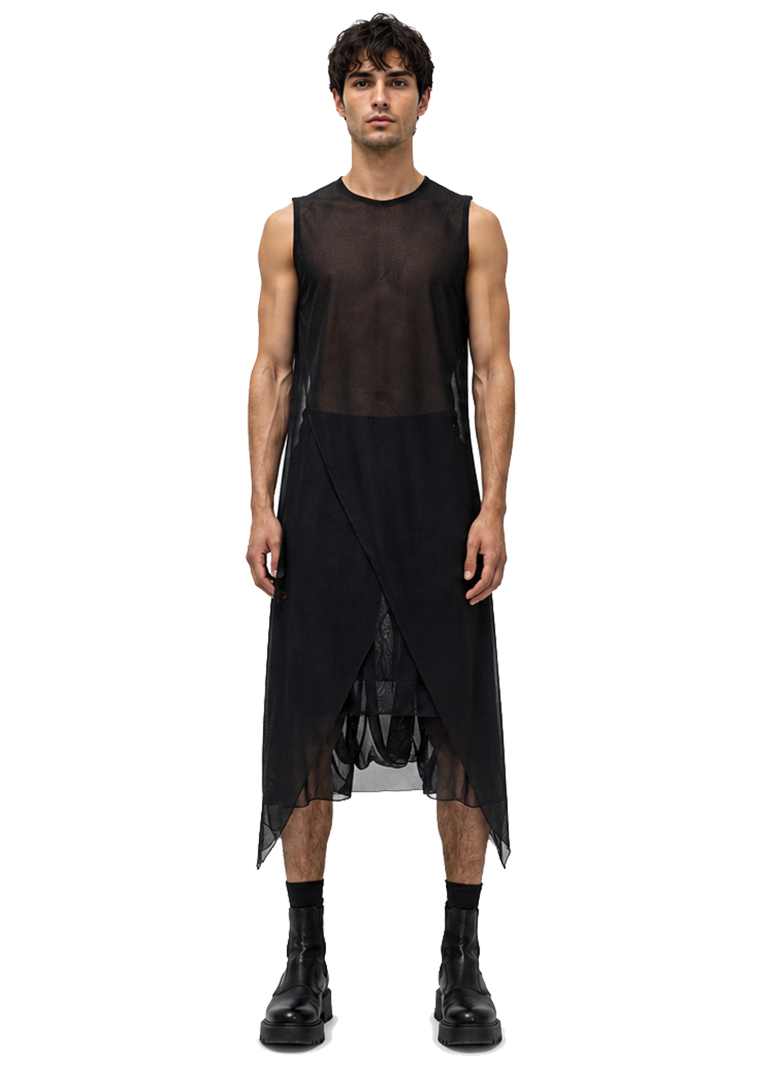 MESH SIDE PEAK VEST
