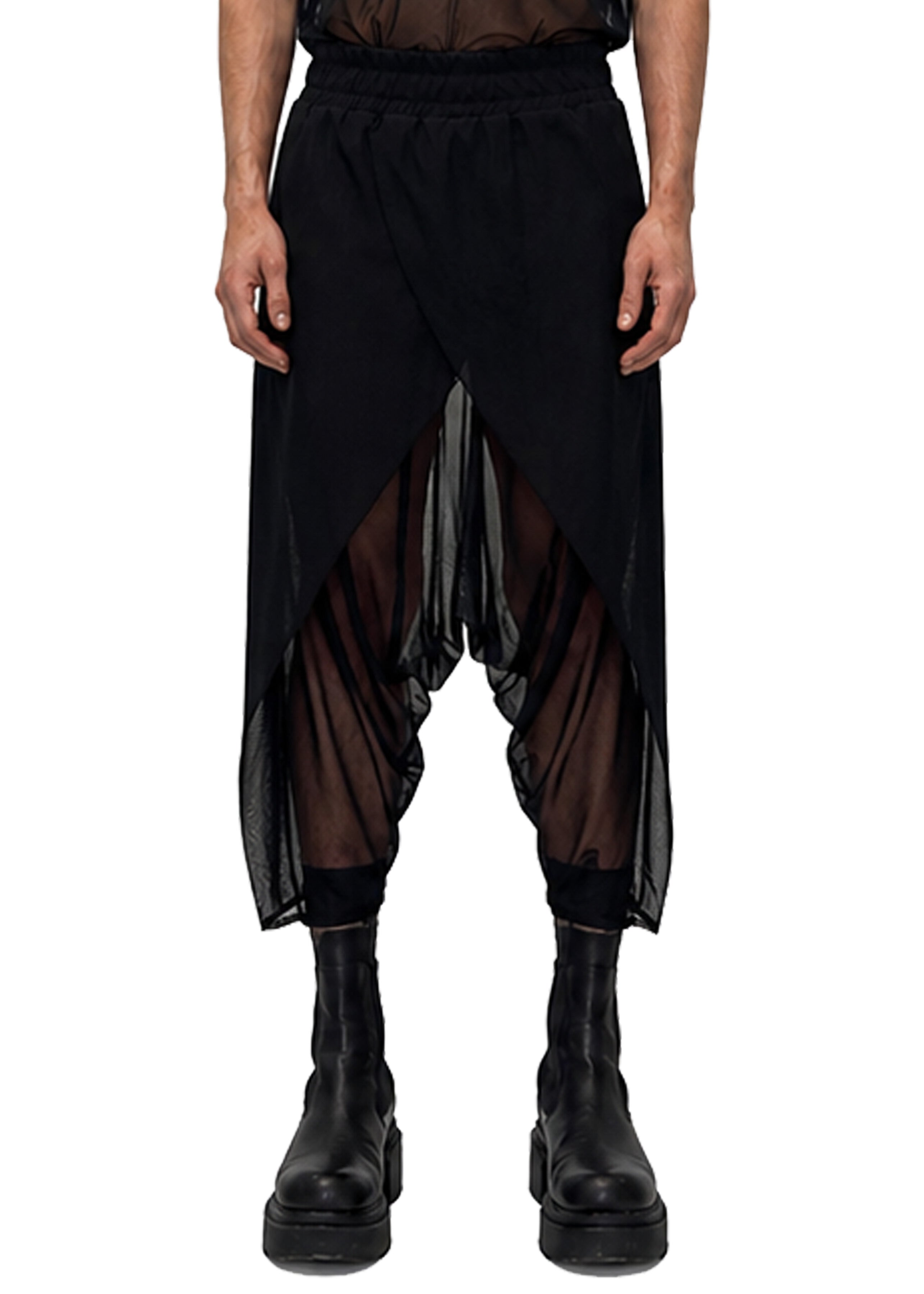 MESH WRAP TROUSERS