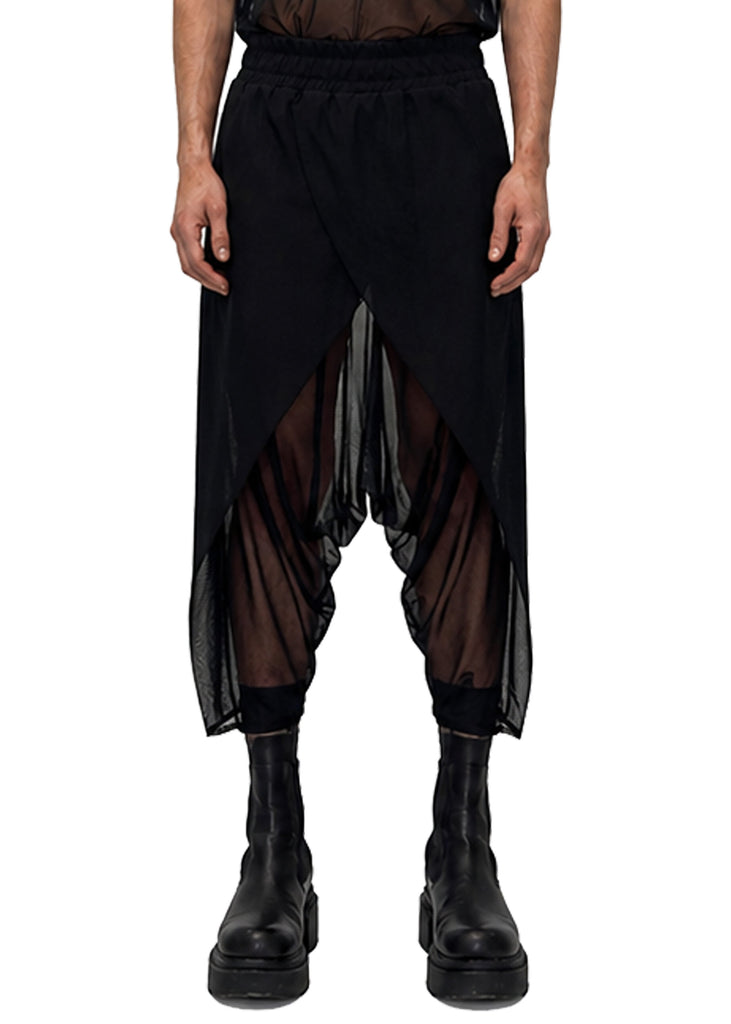MESH WRAP TROUSERS