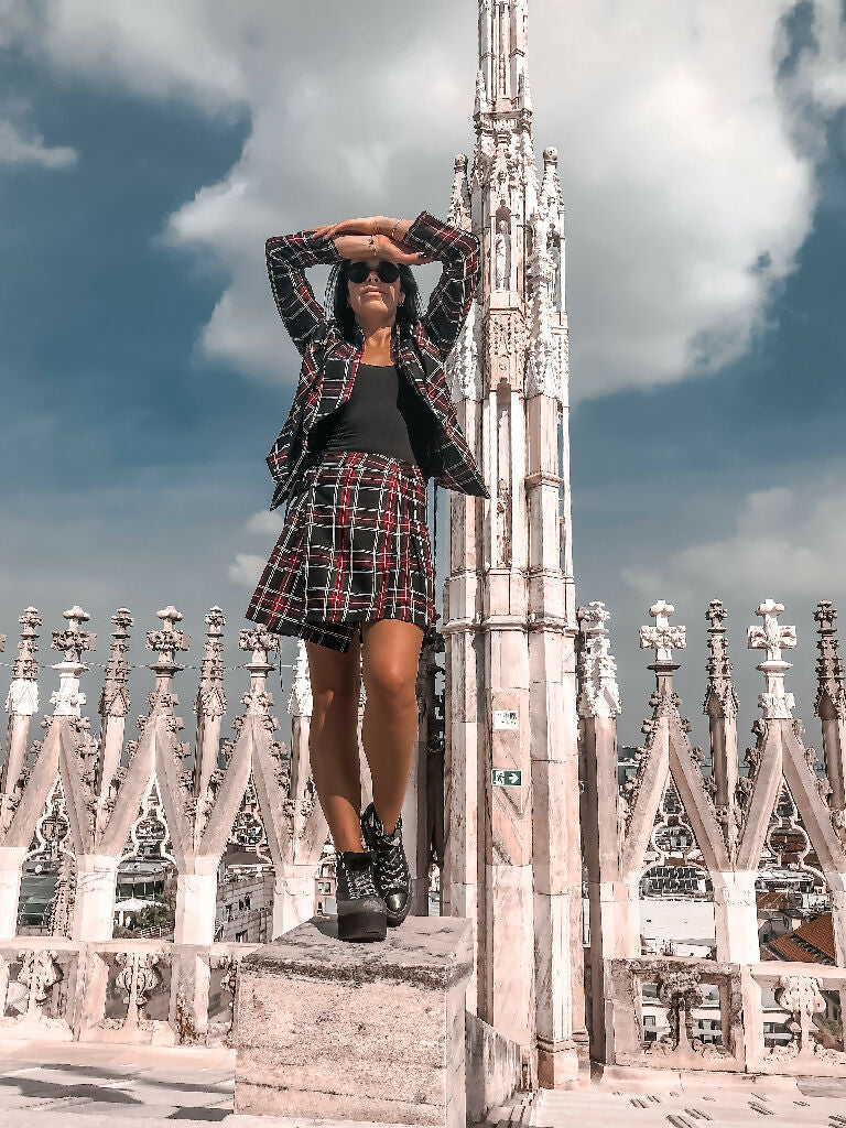 Mini Skirt Plaid BURGUNDY