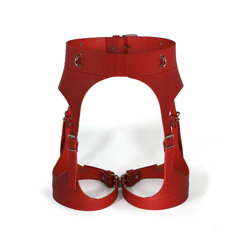Leather Harness with Suspender Garters