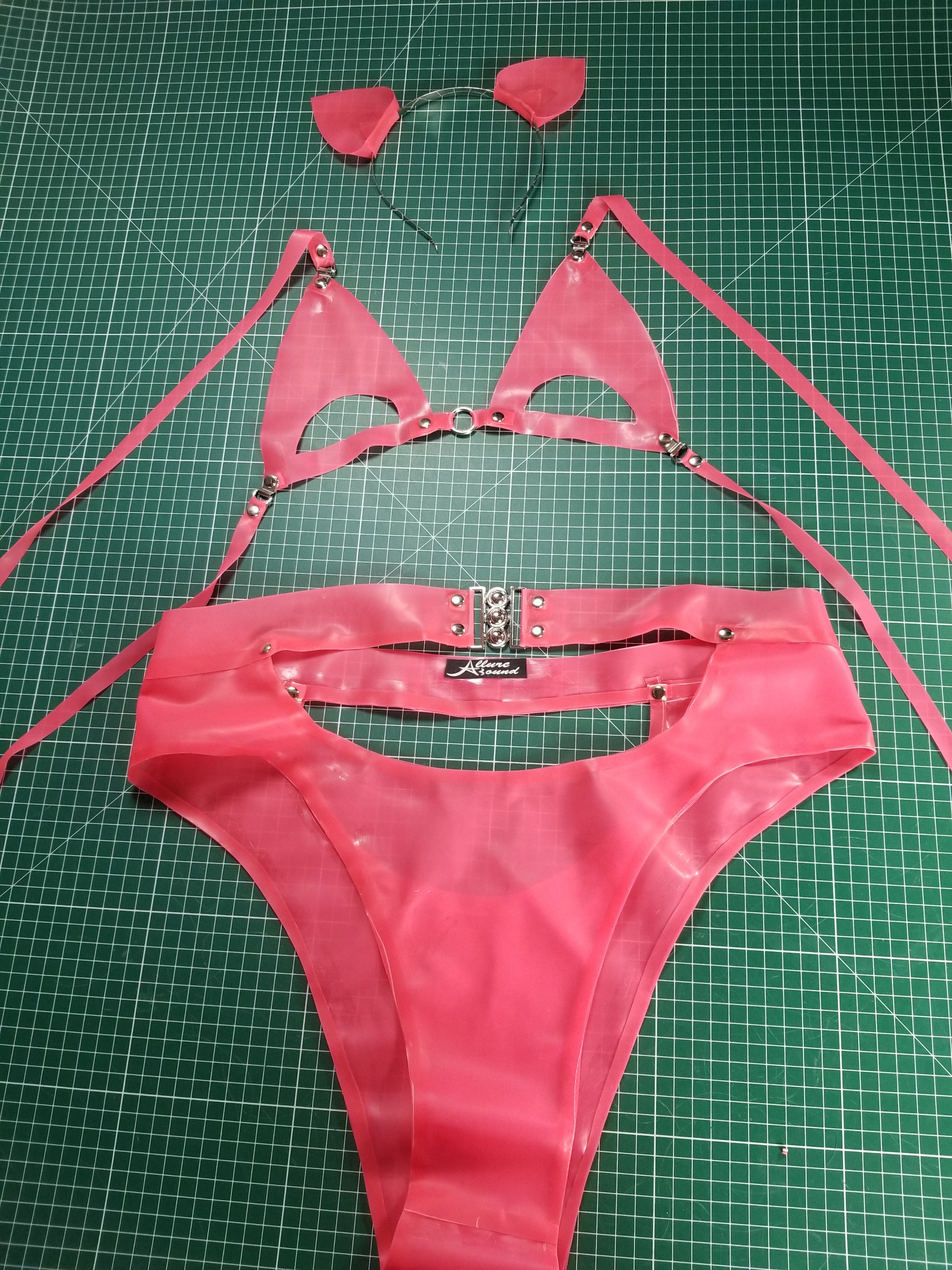 Peek-a-Boo High Waist Latex Pantie