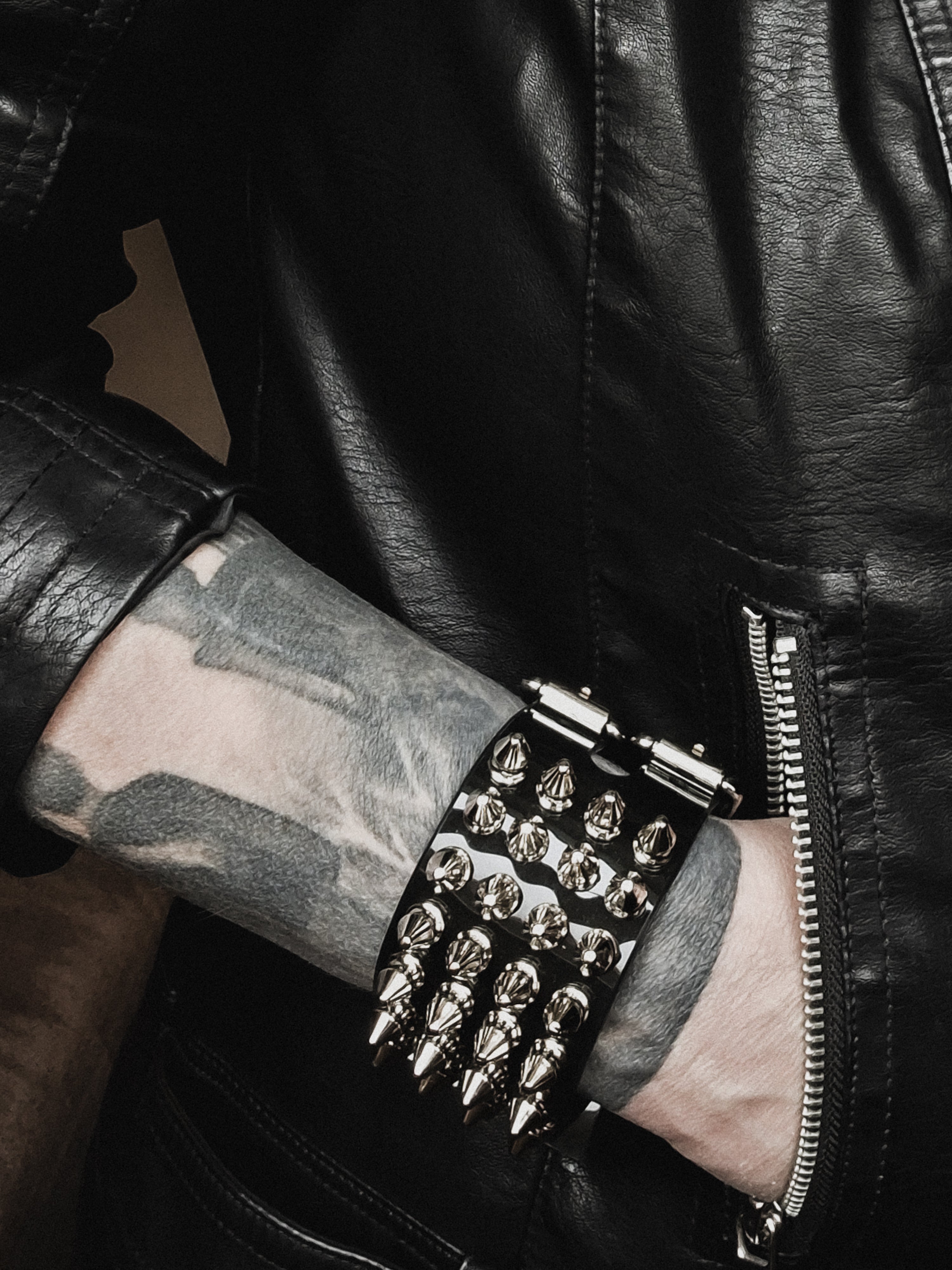 Studded Vinyl Single Cuff Bracelet