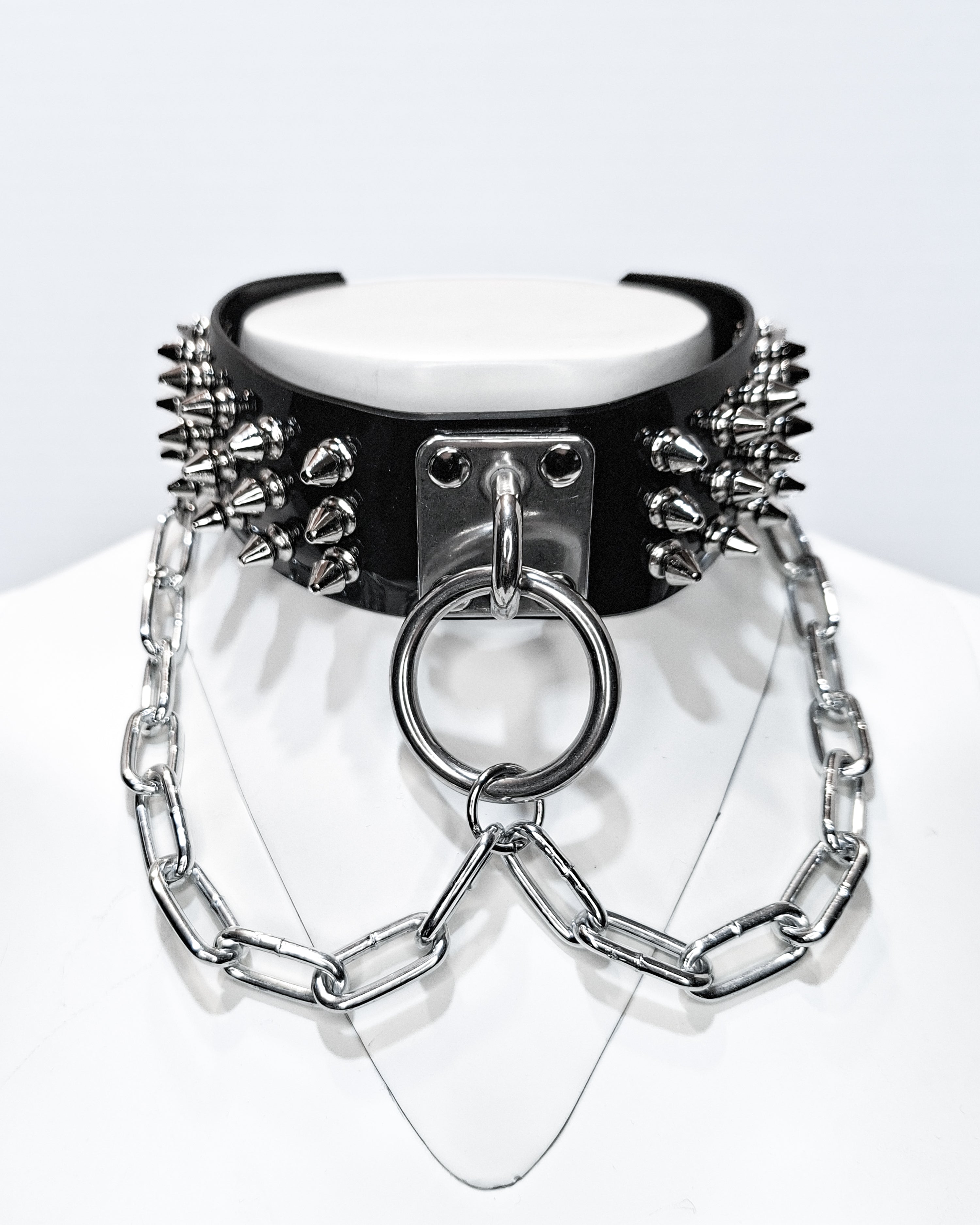 Spiked Punk Gothic Collar with Steel Chain