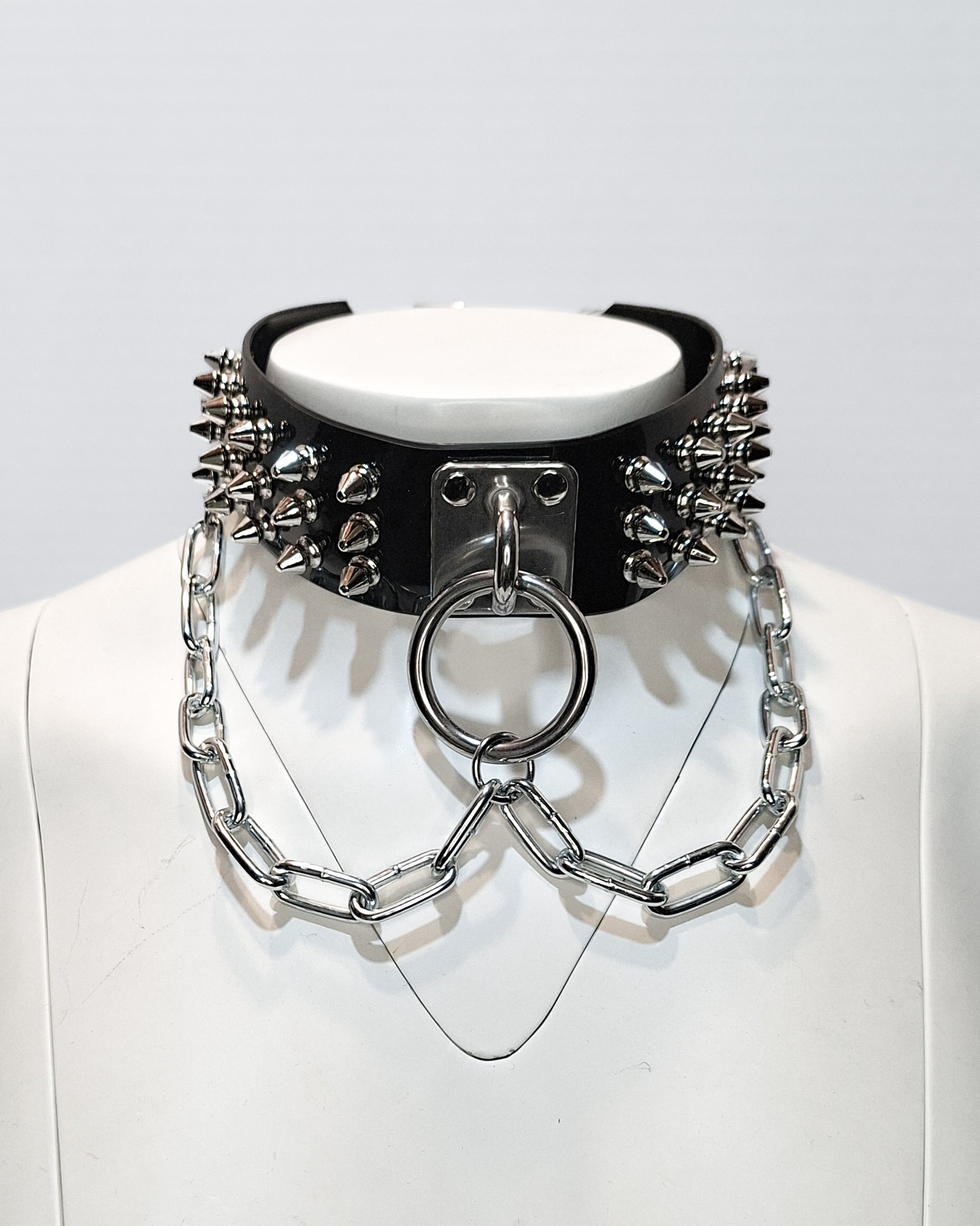 Spiked Punk Gothic Collar with Steel Chain