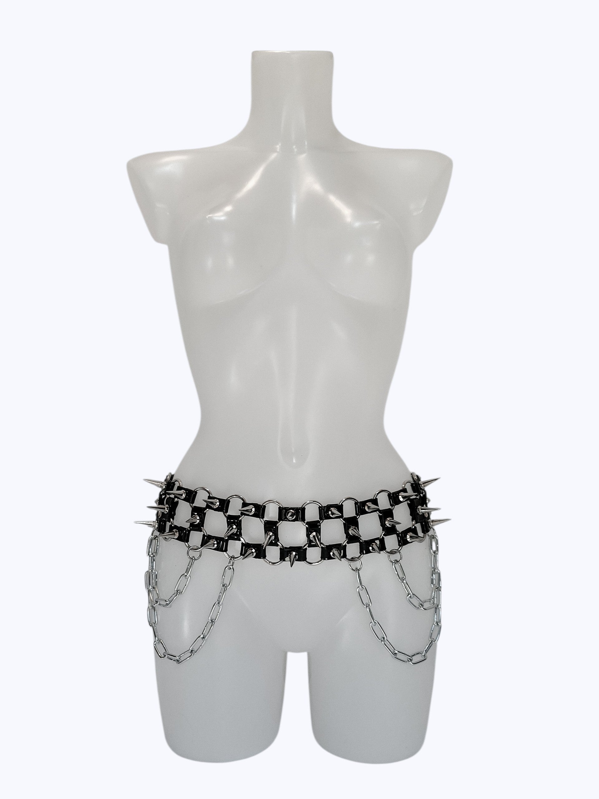 REVENANT Spiked Vinyl Chain Belt