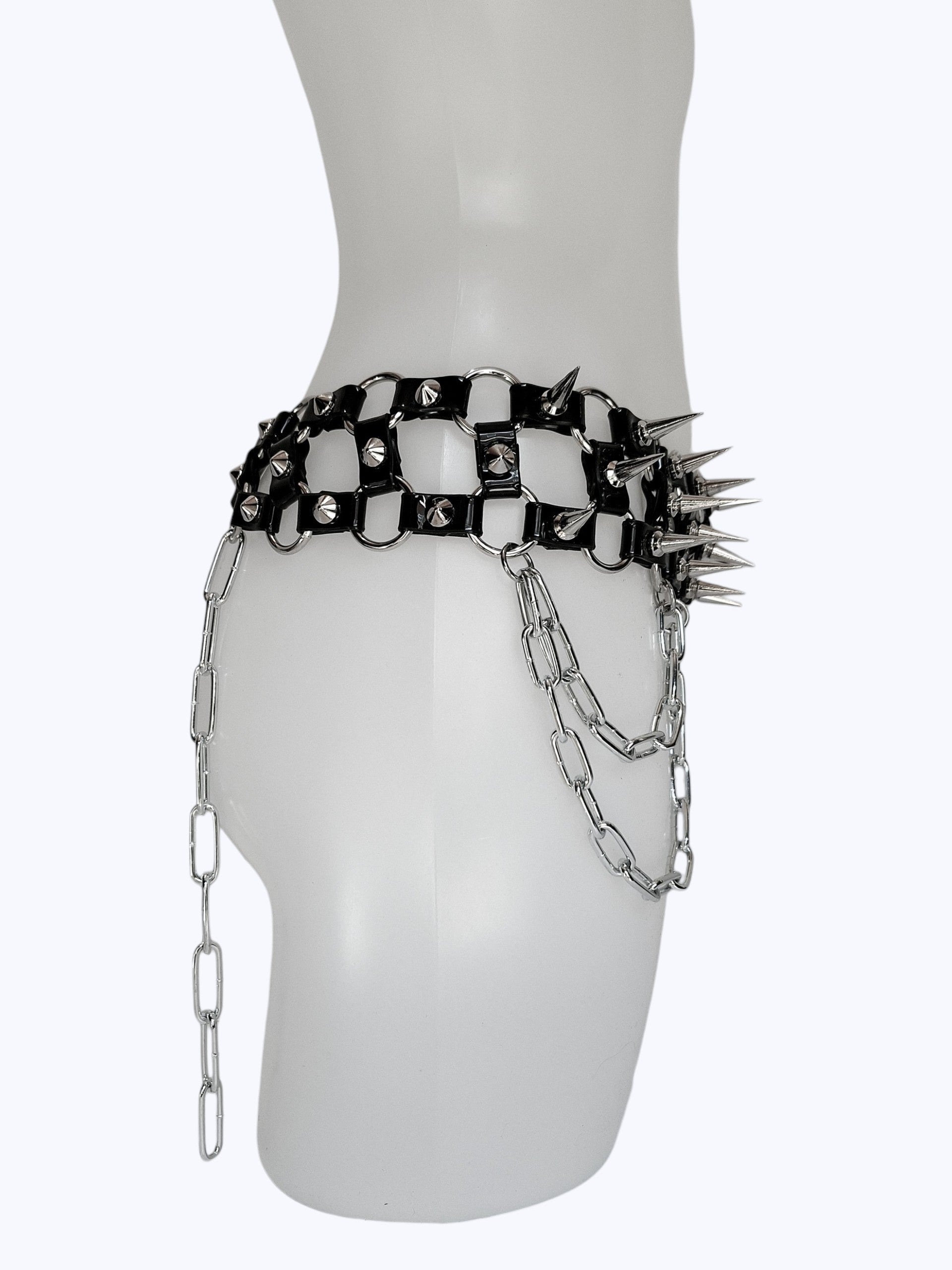 REVENANT Spiked Vinyl Chain Belt