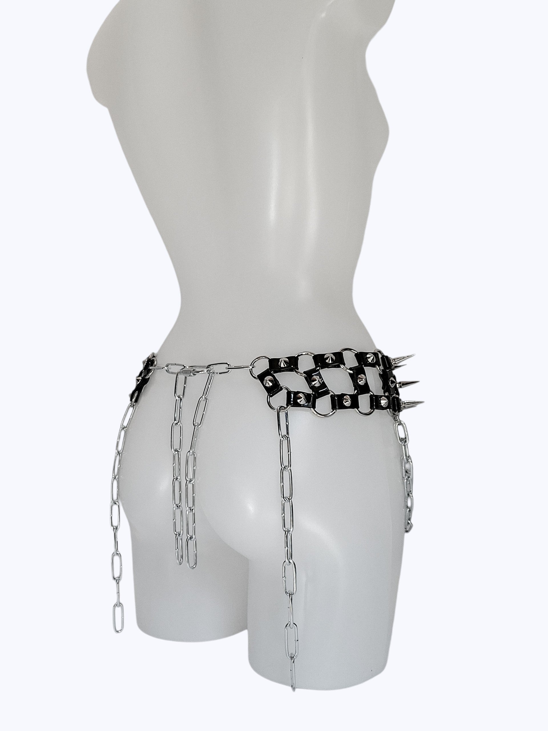 REVENANT Spiked Vinyl Chain Belt