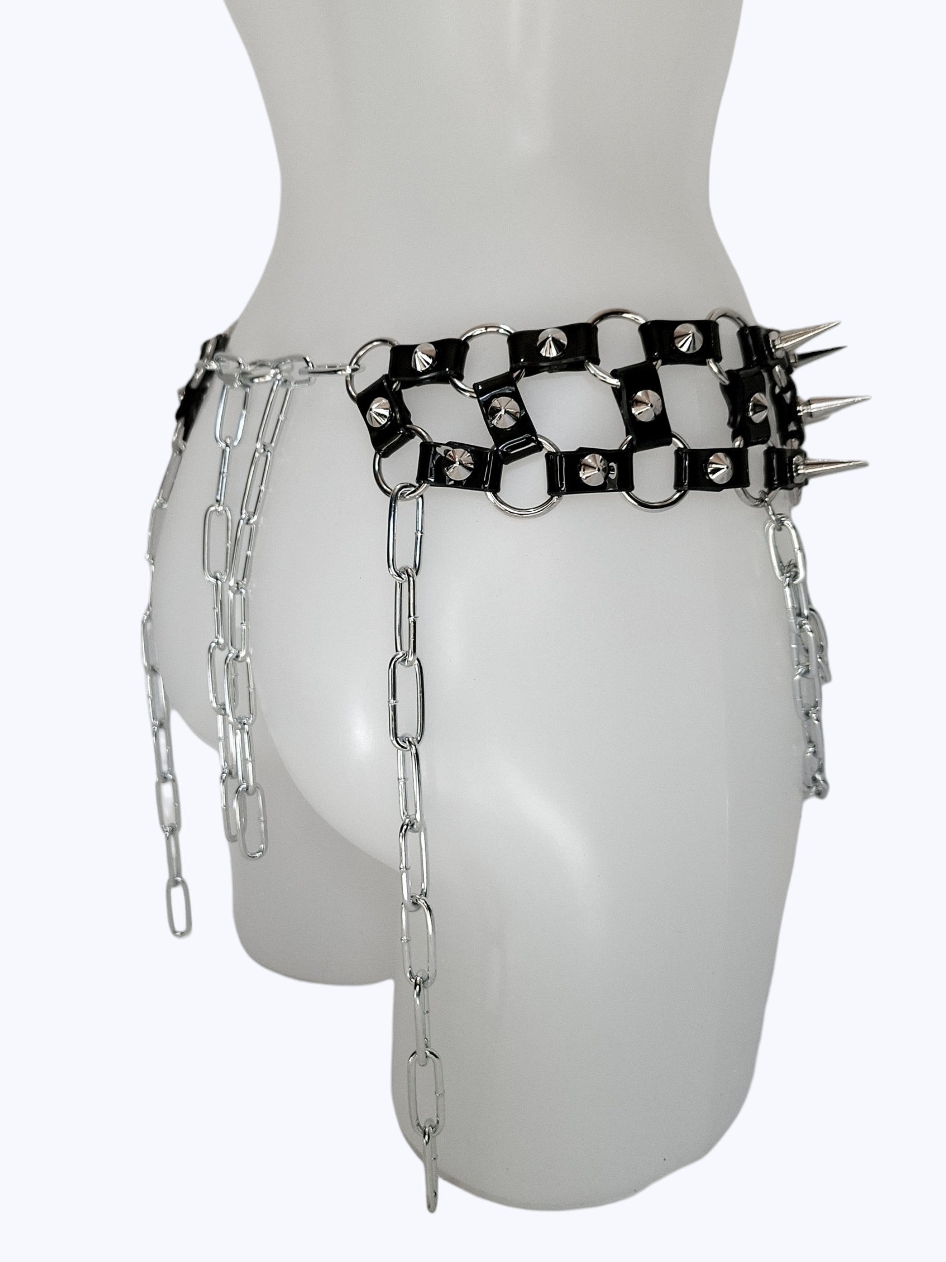REVENANT Spiked Vinyl Chain Belt