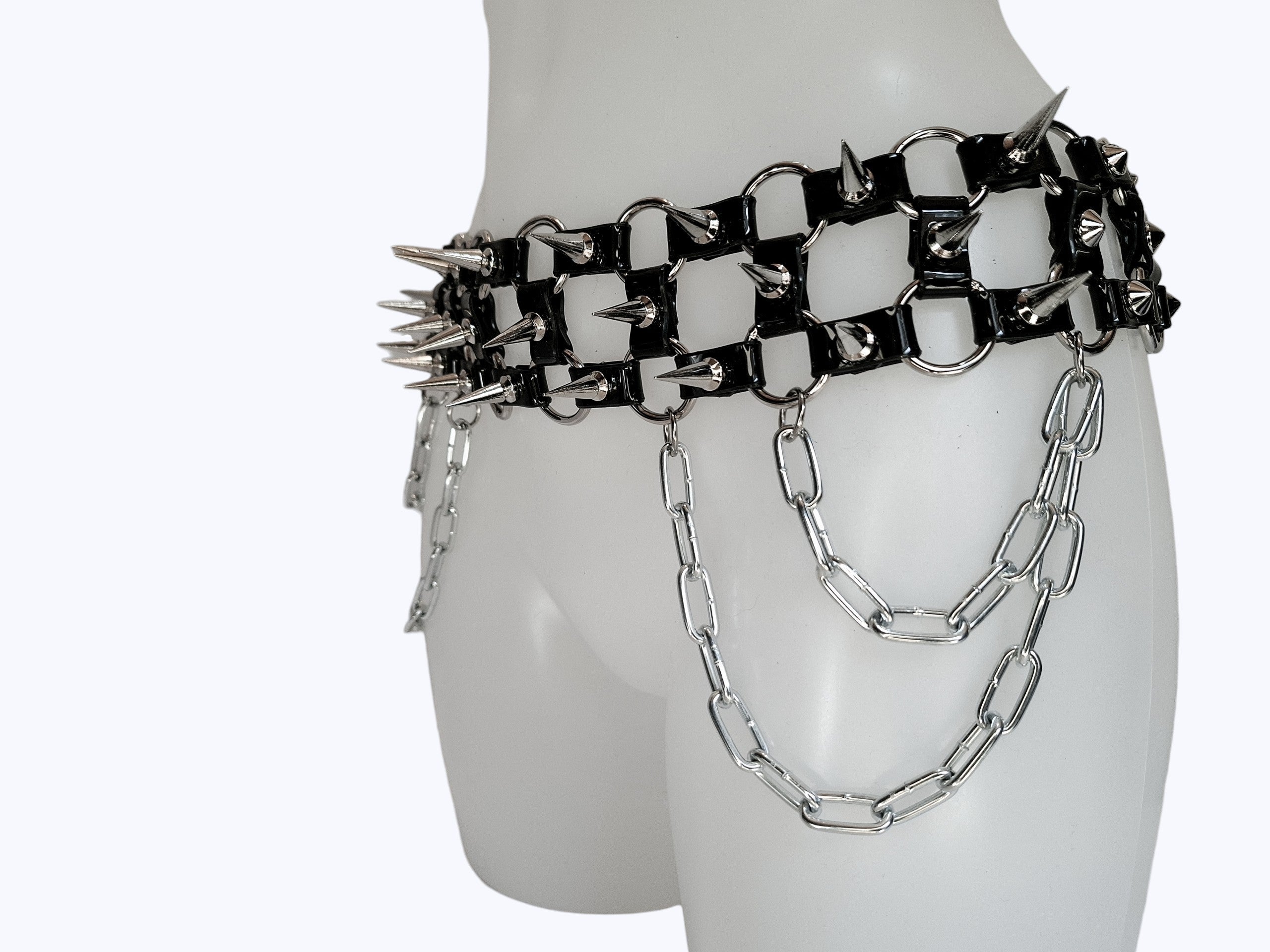 REVENANT Spiked Vinyl Chain Belt