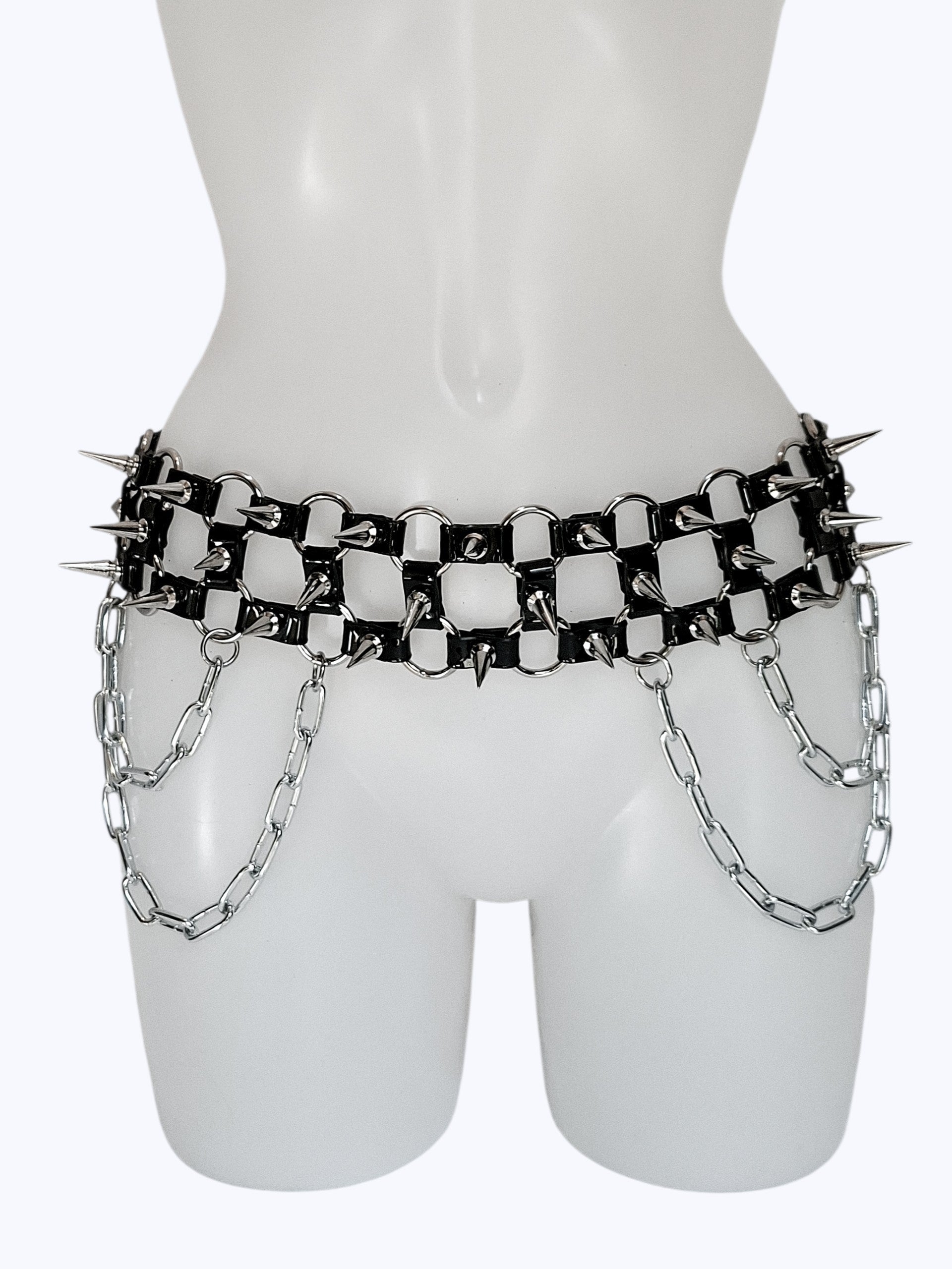 REVENANT Spiked Vinyl Chain Belt
