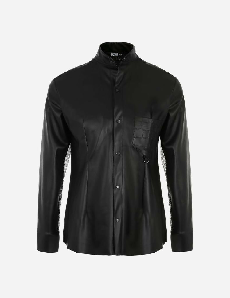 przod_koszula_meska_slim_fit_taliowana_skorzana_z_ekoskory_bdsm_master_dominant_fetish