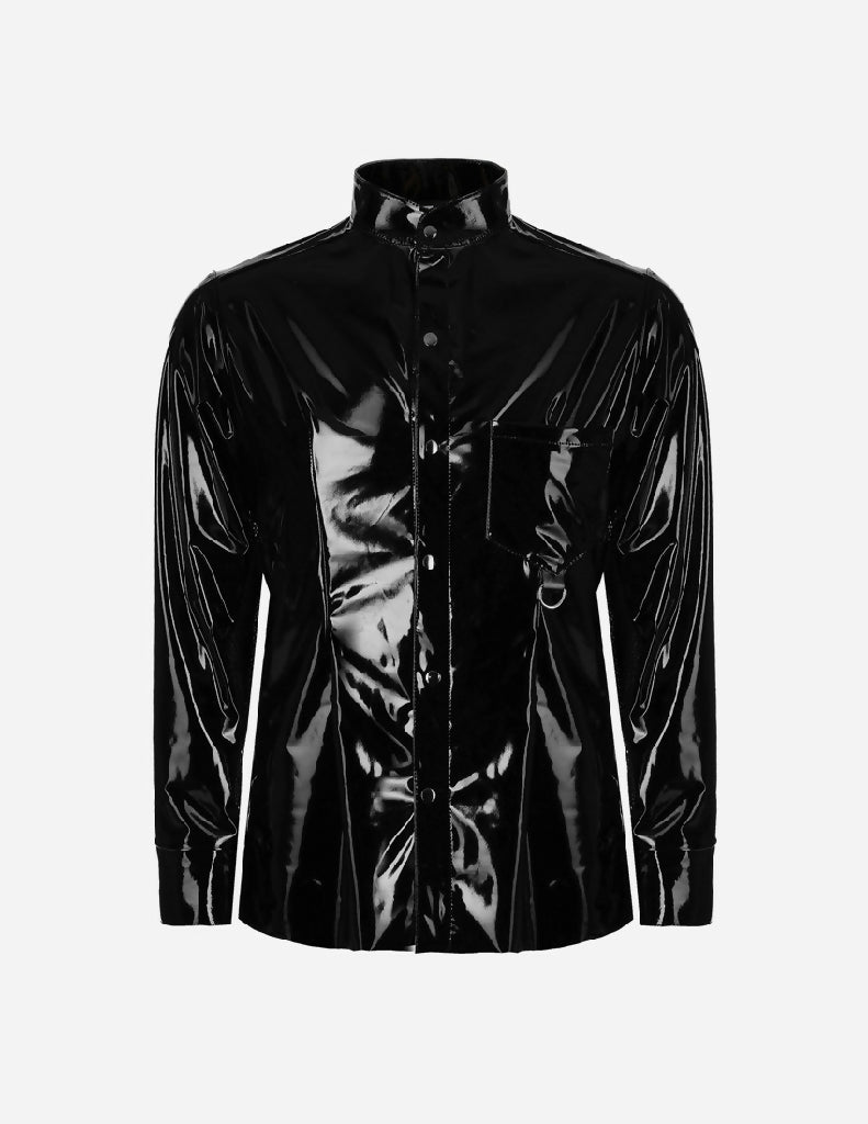 koszula_meska_slim_fit_taliowana_lateksowa_z_lacku_czarna_latex_bdsm_master_dominant_fetish_przod (1)