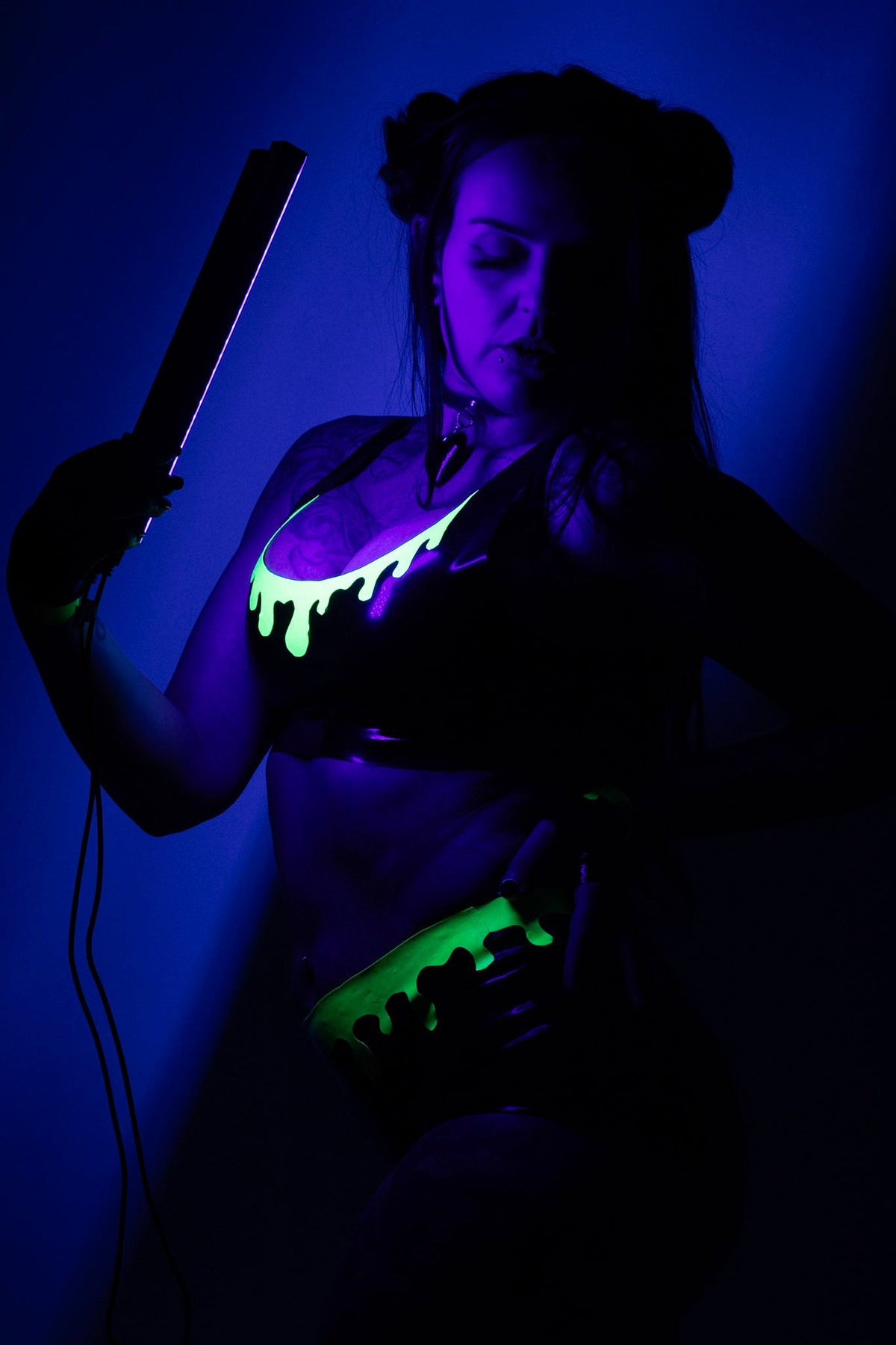 Latex UV drip Bralette