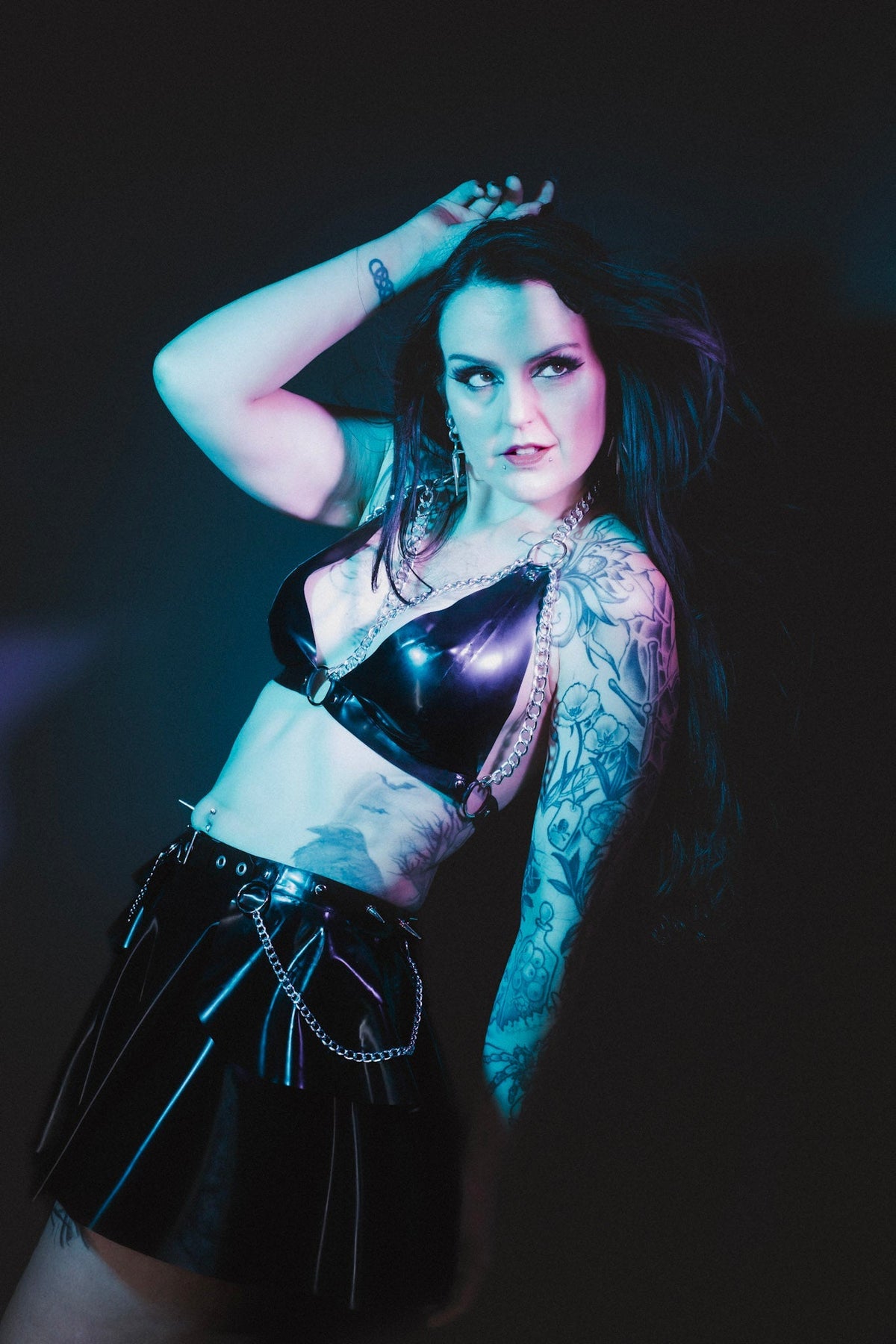 Latex and Chain Bikini-Style Bikini