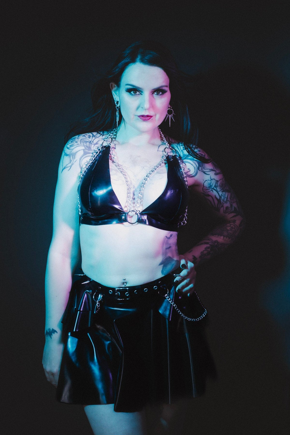 Latex and Chain Bikini-Style Bikini
