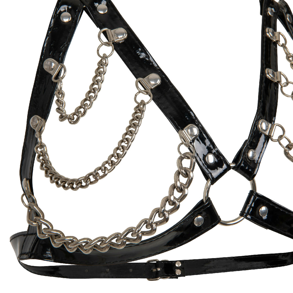 Bra with chains BLACK