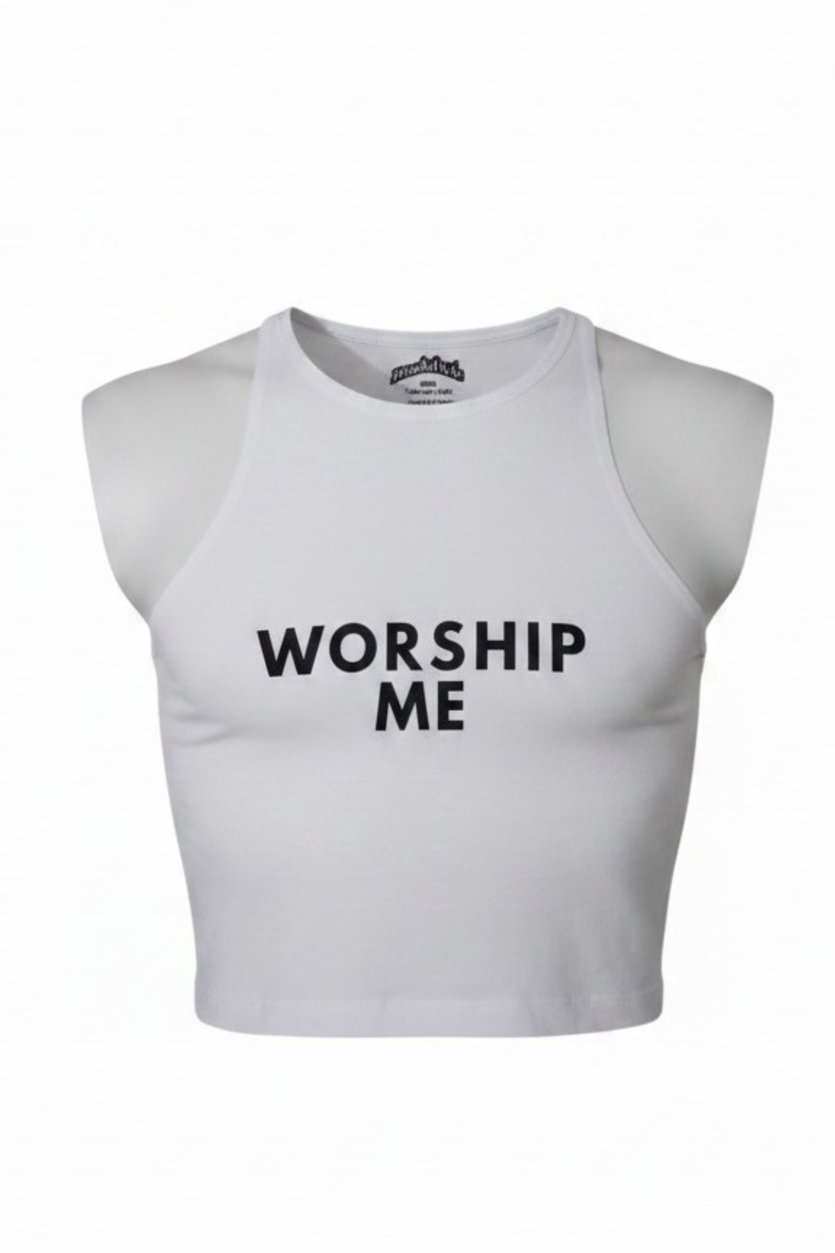 WORSHIP ME Crop Racer Top