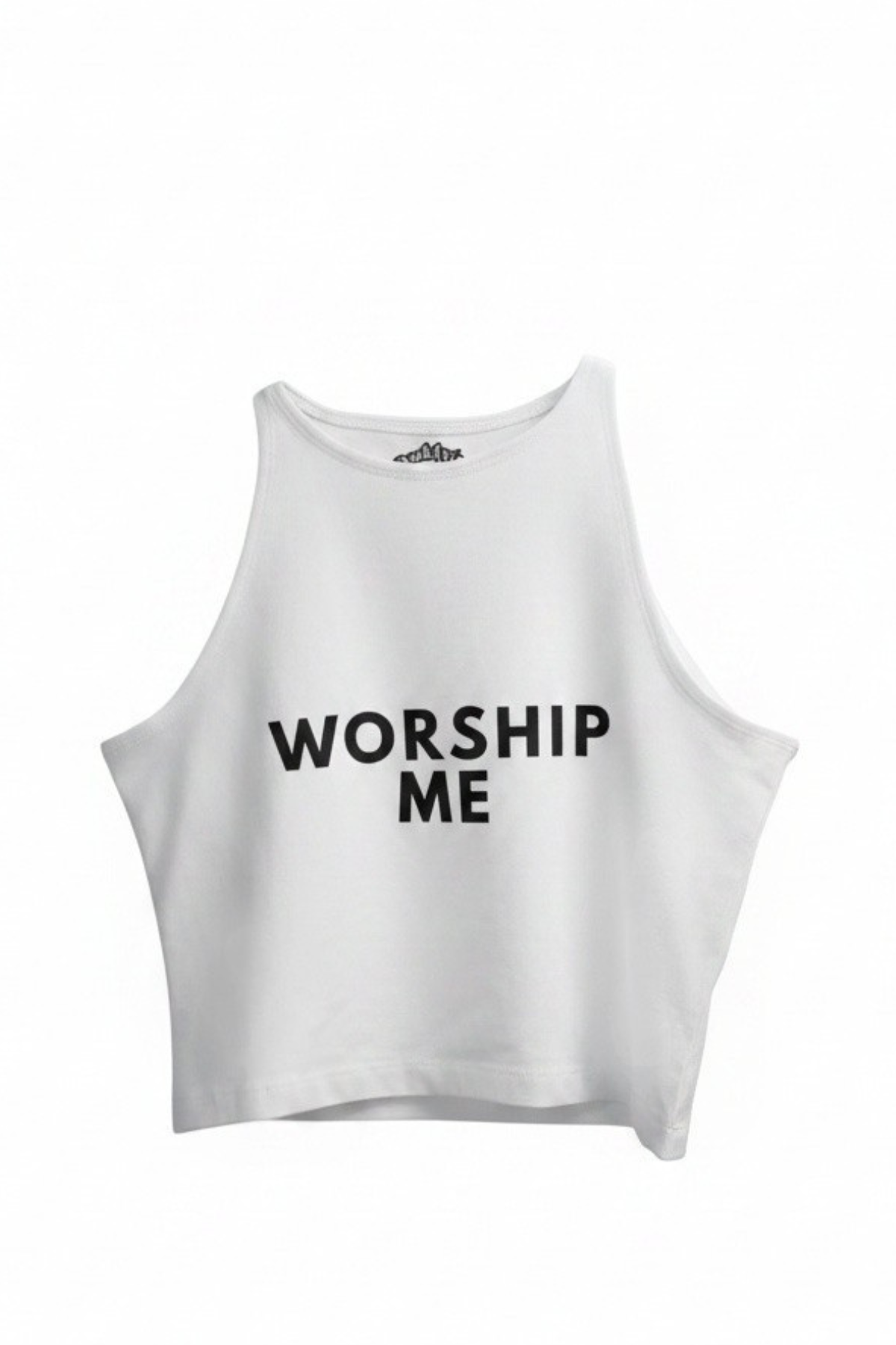 WORSHIP ME Crop Racer Top