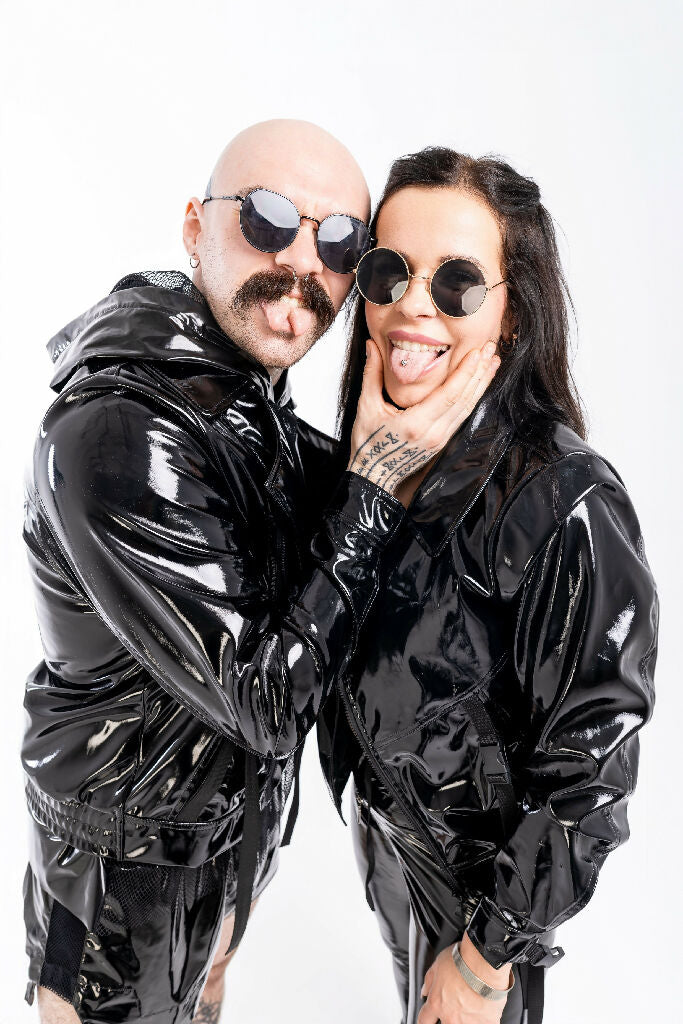 Vintage biker jacket made of lack