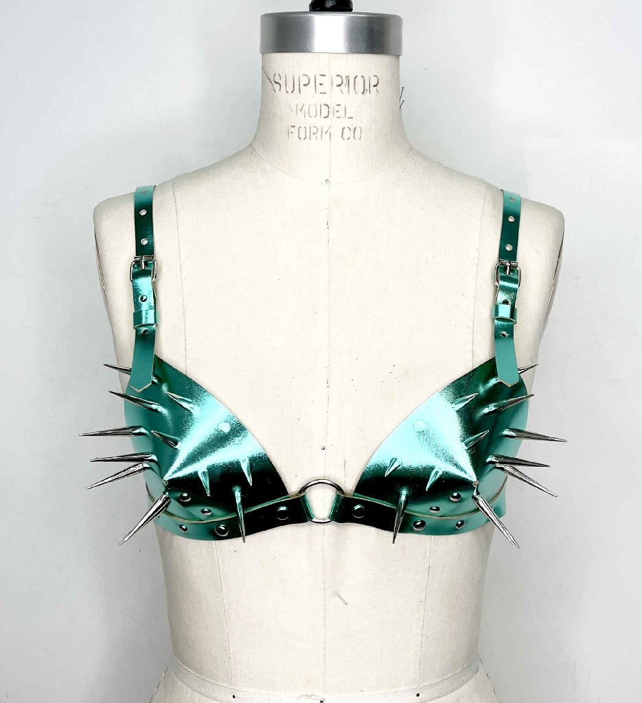 Andromeda Spiked Leather Bra