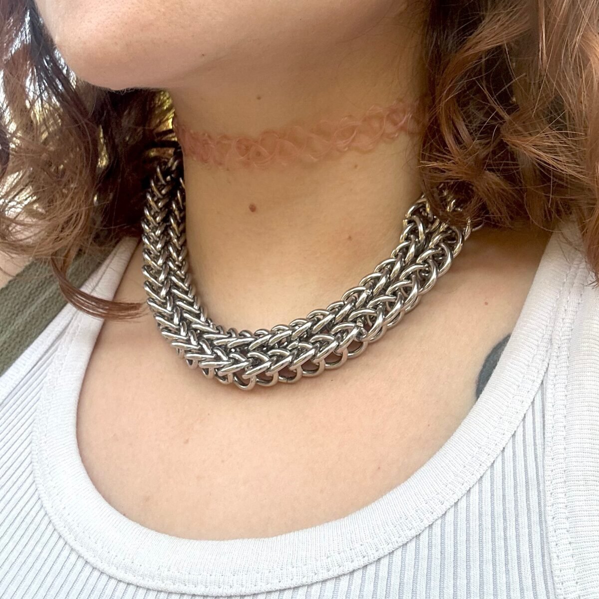 Marigold chainmaille necklace image 2