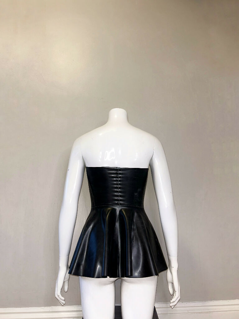Latex MIni Boob Tube Skater Dress. Custom Made