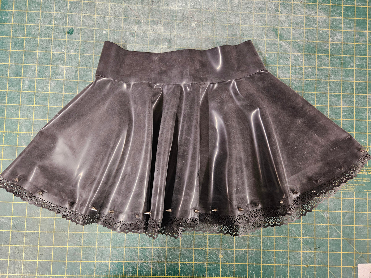 Latex Skater Skirt edges with Latex Lace and Spikes