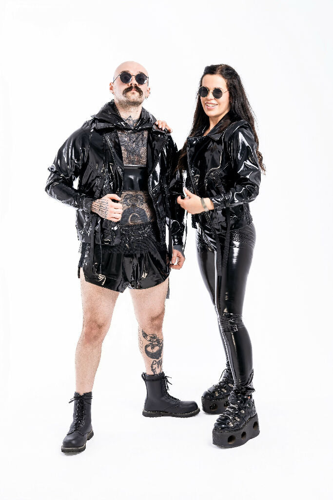 Vintage biker jacket made of lack
