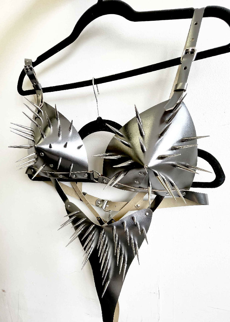 Andromeda Spiked Leather Bra