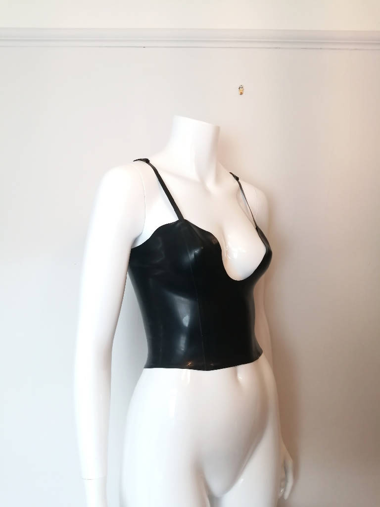 Latex Plunge Neck Top, Custom Made