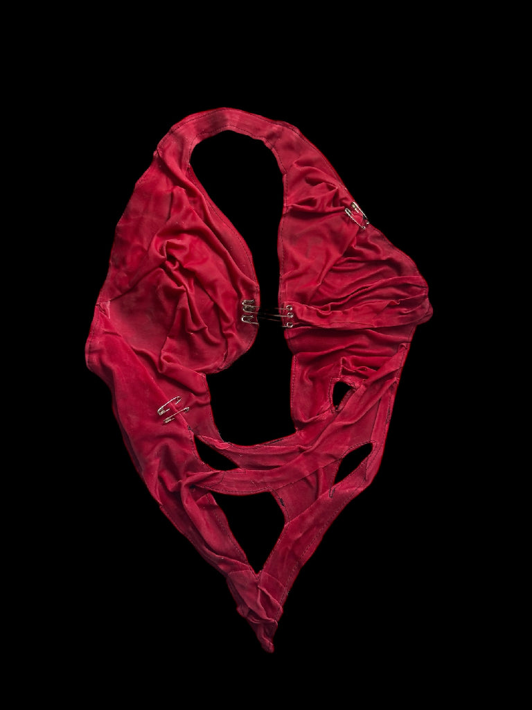 Red Latex Top with Holes- 1/1