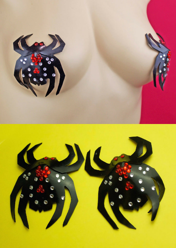 SPIDER LATEX NIPPLE PASTIES ( PICK YOUR COLOUR )