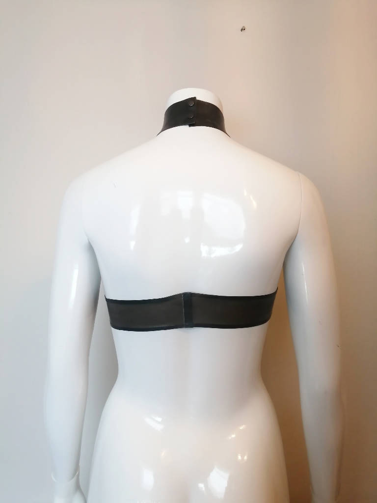 Latex Halter Neck Crop Top, Custom Made.