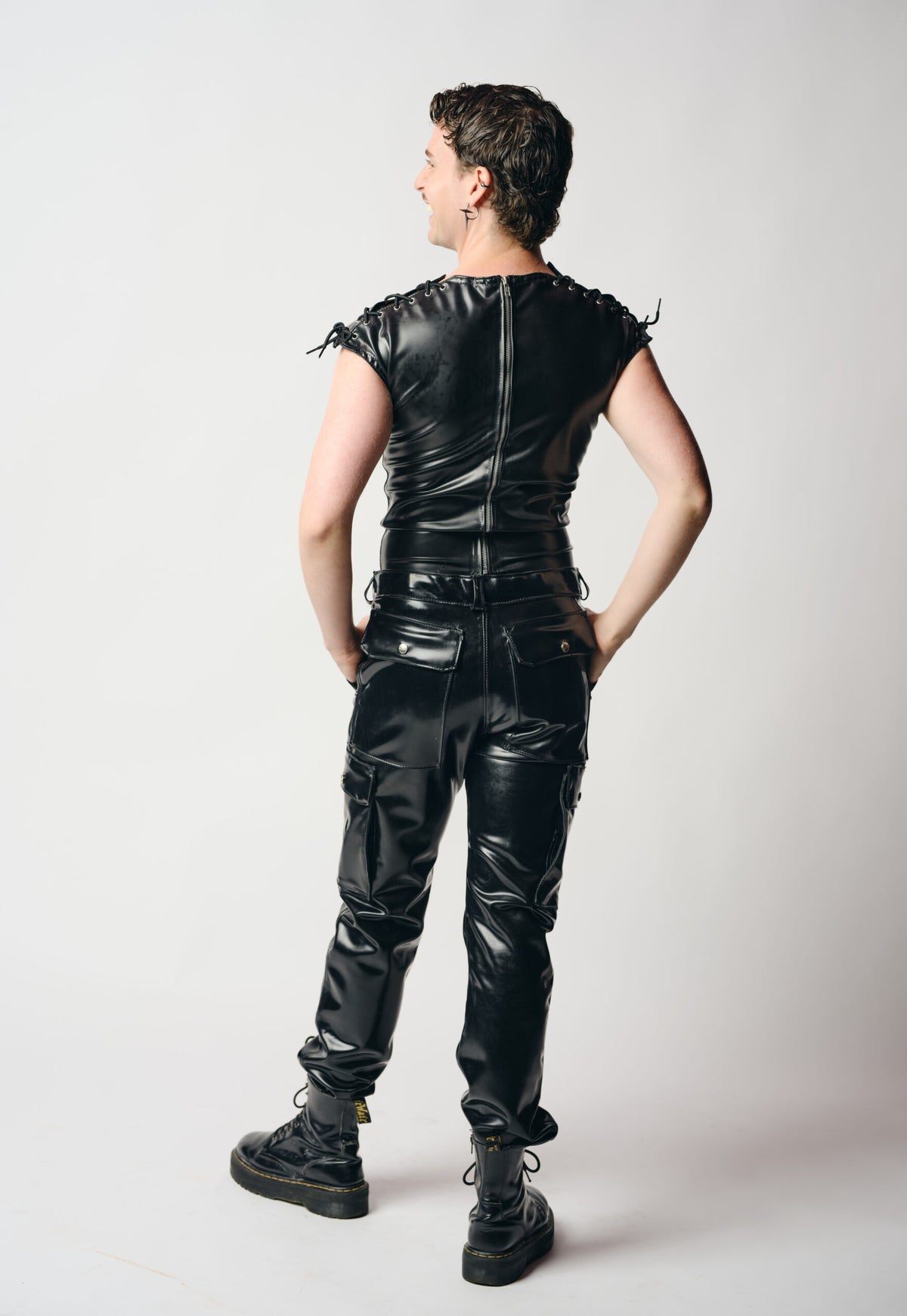 Lace Fastening Latex T-Shirt