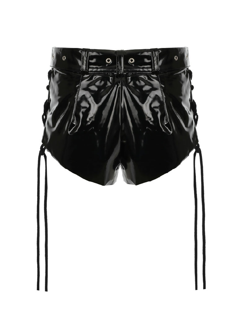 Shorts tied up made of lack BLACK