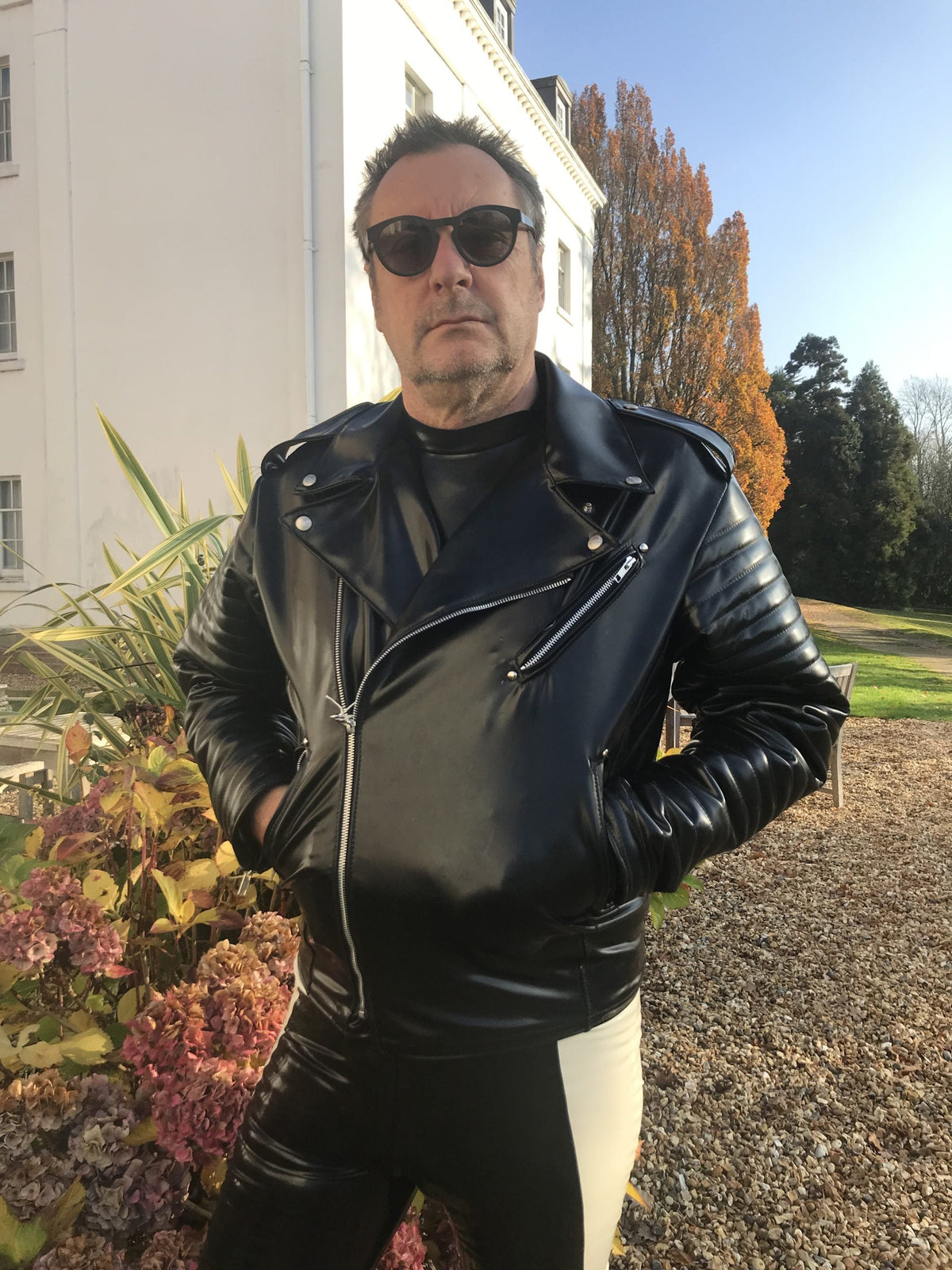 Quilted Latex Biker Jacket